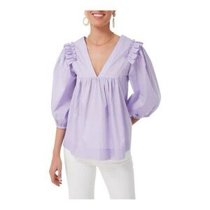 NWT Harshman Cheryl Blouse Lilac Size M